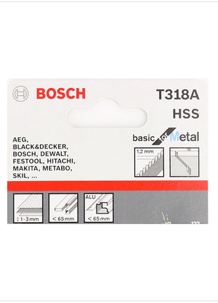 Bosch T 318 A Stichsägeblätter Basic for Metal 5 Stk. 132 mm ( 2608631319 ) - Toolbrothers