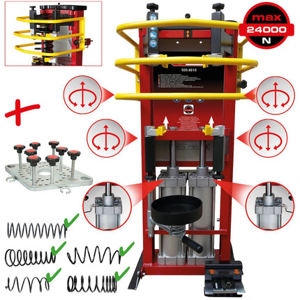 KS TOOLS Compresseur de ressort pneumatique fixe à double cylindre, adaptateur inclus ( 500.8815 )