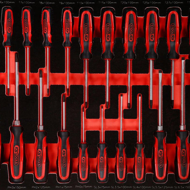 KS TOOLS Schraubendreher-Satz in Schaumstoffeinlage, 24-tlg ( 811.0024 ) - Toolbrothers