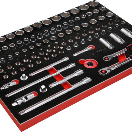 KS TOOLS Jeu de clés à douille 3/8''+ 1/2' dans insert en mousse, 101 pcs ( 811.0101 )
