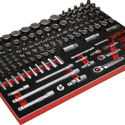 KS TOOLS 1/4'' + 3/8'' + 1/2'' Steckschlüssel-Satz in Schaumstoffeinlage, 139-tlg ( 811.0139 ) - Toolbrothers