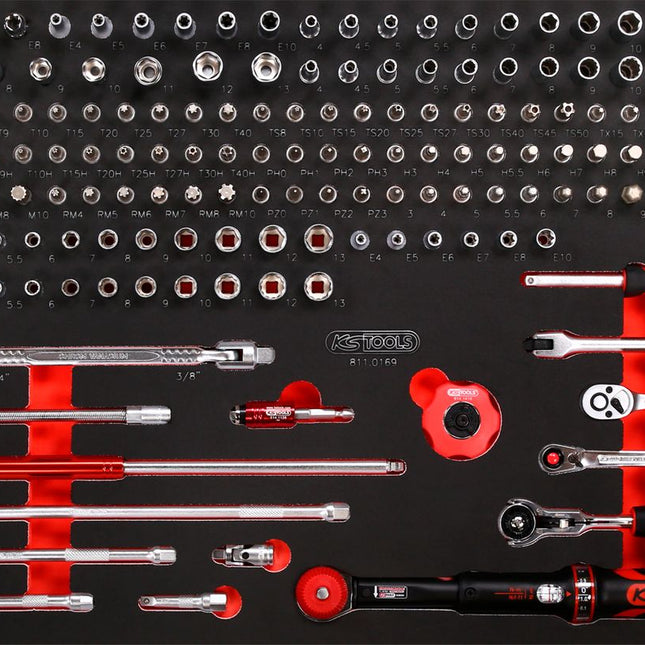 KS TOOLS Jeu de clés à douille 1/4' dans insert en mousse, 169 pcs ( 811.0169 )