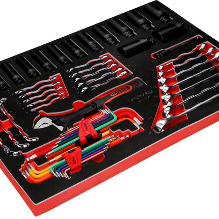 KS TOOLS Jeu de clés à molette et de douilles à chocs dans insert en mousse, 55 pcs ( 811.1055 )