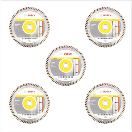 Bosch Diamant Trennscheibe 5er Set 230 x 22,23 Standard for Universal Turbo ( 2608602397 ) - Toolbrothers