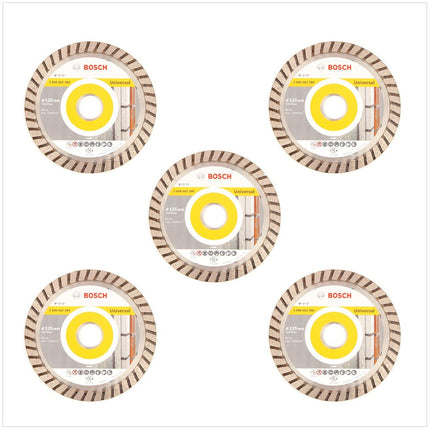 Bosch Standard Universal Turbo Diamant Trennscheibe 125 mm 5 Stk. ( 5x 2608602394 ) Beton Aufnahme 22,23 mm - Toolbrothers