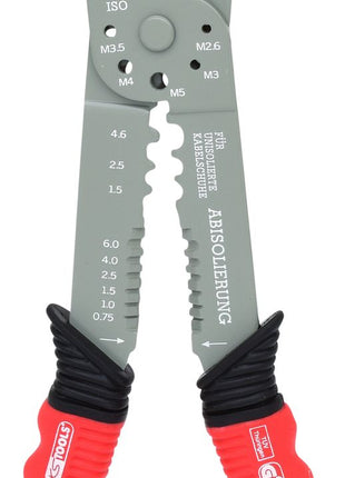 KS TOOLS Multifunktions-Crimpzange für isolierte und unisolierte Kabelschuhe, 220mm ( 115.1231 ) - Toolbrothers