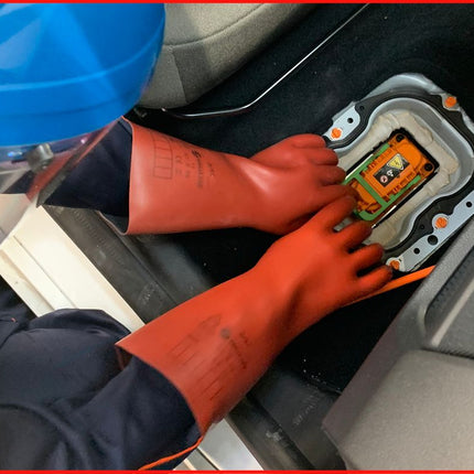 KS TOOLS Elektriker-Schutzhandschuh mit mechanischem Schutz, Größe 12, Klasse 0, rot ( 117.0071 ) - Toolbrothers