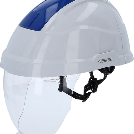 KS TOOLS Casque de sécurité de travail avec visière, bleu ( 117.0135 )
