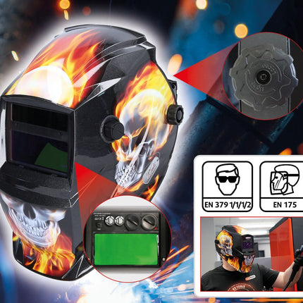 KS TOOLS Automatik-Schweißer-Schutzhelm, Flame Design ( 310.0155 ) - Toolbrothers