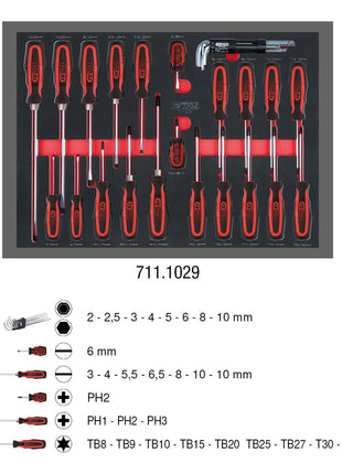 KS TOOLS SCS Schraubendreher-Satz, 29-tlg in 1/1 Systemeinlage ( 711.1029 ) - Toolbrothers