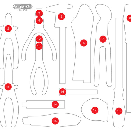 KS TOOLS Insert en mousse vide pour 811.0019 ( 811.0019-97 )
