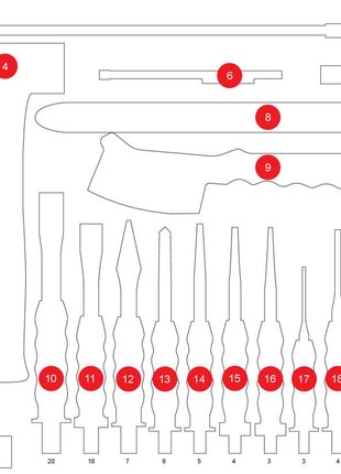 KS TOOLS Leere Schaumstoffeinlage zu 811.0022 ( 811.0022-97 ) - Toolbrothers