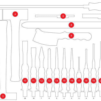 KS TOOLS Leere Schaumstoffeinlage zu 811.0022 ( 811.0022-97 ) - Toolbrothers