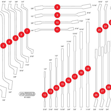 KS TOOLS Leere Schaumstoffeinlage zu 811.0031 ( 811.0031-97 ) - Toolbrothers