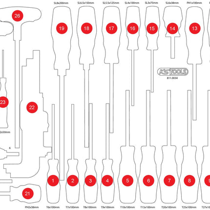 KS TOOLS Leere Schaumstoffeinlage zu 811.0034 ( 811.0034-97 ) - Toolbrothers