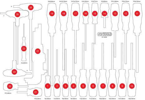 KS TOOLS Leere Schaumstoffeinlage zu 811.0034 ( 811.0034-97 ) - Toolbrothers