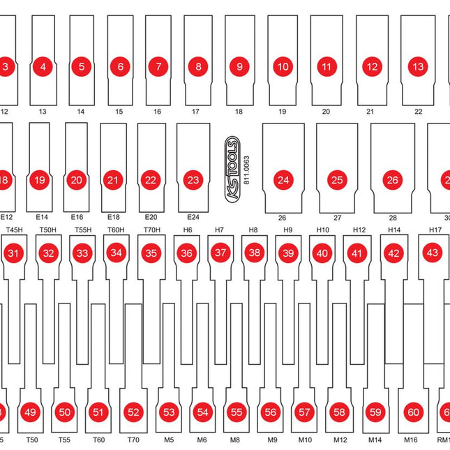 KS TOOLS Leere Schaumstoffeinlage zu 811.0063 ( 811.0063-97 ) - Toolbrothers