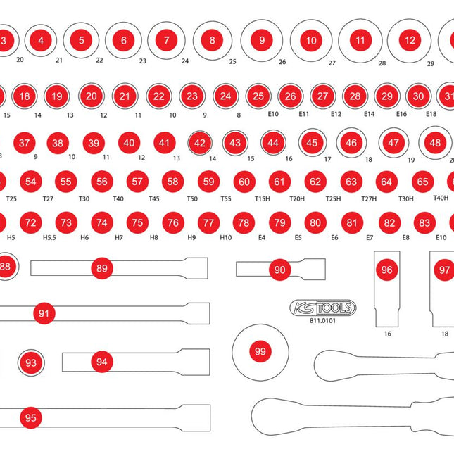KS TOOLS Insert en mousse vide pour 811.0101 ( 811.0101-97 )