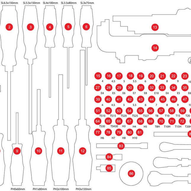 KS TOOLS Insert en mousse vide pour 811.0105 ( 811.0105-97 )