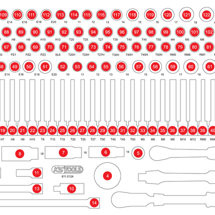 KS TOOLS Leere Schaumstoffeinlage zu 811 0124 811 0124 97  1 - toolbrothers