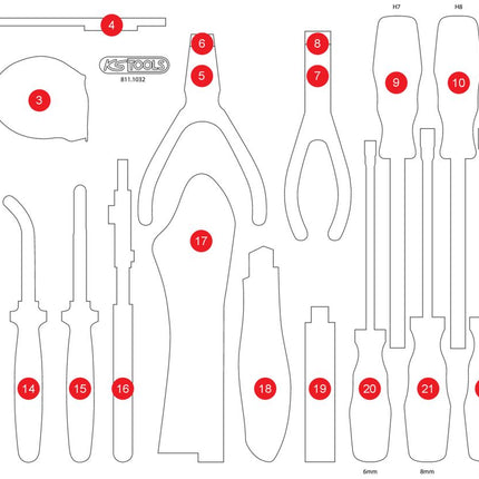 KS TOOLS Insert en mousse vide pour 811.1032 ( 811.1032-97 )