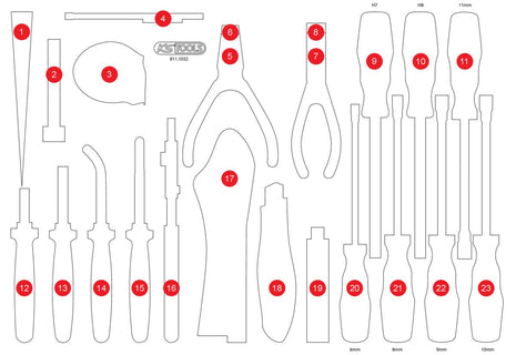 KS TOOLS Insert en mousse vide pour 811.1032 ( 811.1032-97 )