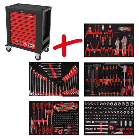 KS TOOLS Composition pour servante d’atelier Performanceplus P15 avec 279 outils pour 5 tiroirs ( 815.5279 )