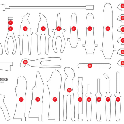 KS TOOLS Insert en mousse vide pour 821.0034 ( 821.0034-97 )