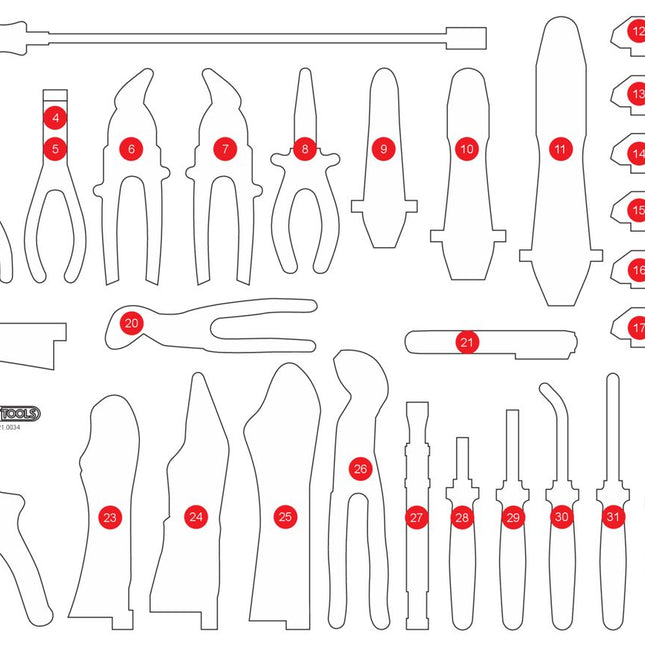 KS TOOLS Insert en mousse vide pour 821.0034 ( 821.0034-97 )