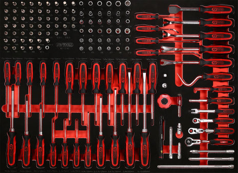 KS TOOLS Jeu de clés à douille et de tournevis 1/4' dans insert en mousse, 142 pcs ( 821.0142 )