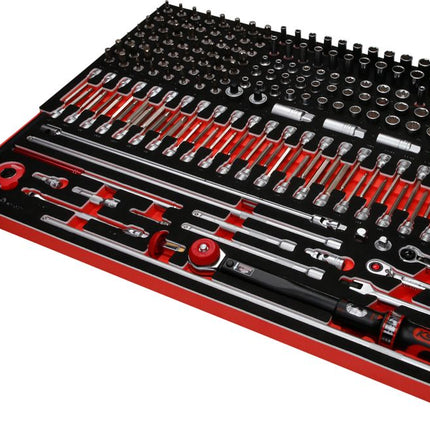 KS TOOLS Jeu de clés à douille 3/8' dans insert en mousse, 221 pcs ( 821.0221 )