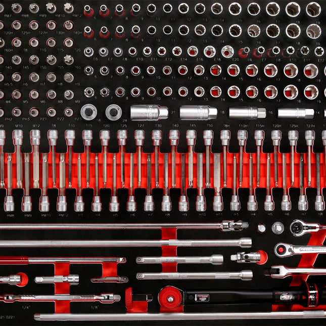 KS TOOLS Jeu de clés à douille 3/8' dans insert en mousse, 221 pcs ( 821.0221 )