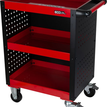 KS TOOLS ECOline Werkstatt-Servicewagen mit Lochplattenverkleidung ( 890.0006 ) - Toolbrothers