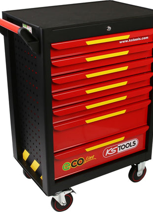 KS TOOLS Chariot d’atelier ECOline NOIR/ROUGE/JAUNE doté de 7 tiroirs ( 897.1007 )