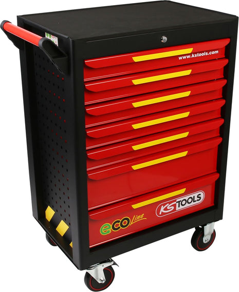 KS TOOLS Chariot d’atelier ECOline NOIR/ROUGE/JAUNE doté de 7 tiroirs ( 897.1007 )