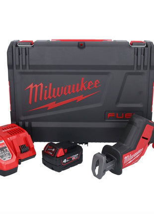 Scie sabre sur batterie Milwaukee M18 FHZ-401X 18 V 22 mm brushless + 1x batterie 4,0 Ah + chargeur + boîtier HD