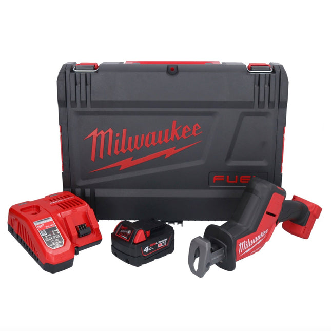 Scie sabre sur batterie Milwaukee M18 FHZ-401X 18 V 22 mm brushless + 1x batterie 4,0 Ah + chargeur + boîtier HD