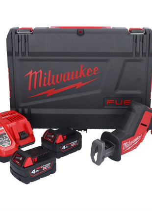 Sierra de sable a batería Milwaukee M18 FHZ-402X 18 V 22 mm sin escobillas + 2x baterías 4,0 Ah + cargador + caja HD