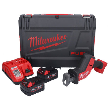 Scie alternative sur batterie Milwaukee M18 FHZ-402X 18 V 22 mm brushless + 2x batteries 4,0 Ah + chargeur + boîtier HD