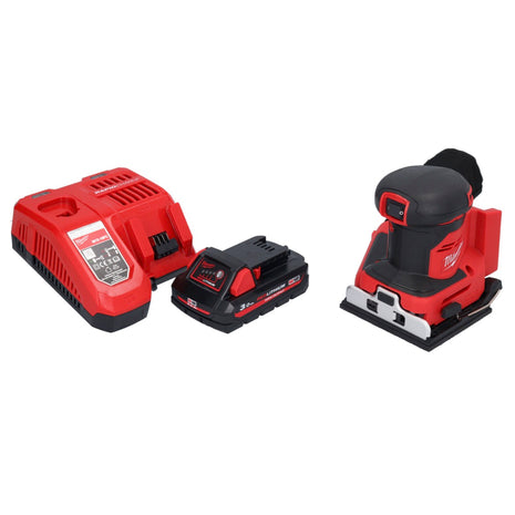 Milwaukee M18 BQSS-301 Akku Schwingschleifer 18 V 113 x 104 mm Brushless + 1x Akku 3,0 Ah + Ladegerät - Toolbrothers