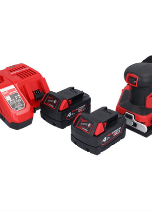 Ponceuse orbitale à batterie Milwaukee M18 BQSS-402 18 V 113 x 104 mm sans balai + 2x batteries 4,0 Ah + chargeur