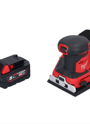 Milwaukee M18 BQSS-501 Akku Schwingschleifer 18 V 113 x 104 mm Brushless + 1x Akku 5,0 Ah - ohne Ladegerät - Toolbrothers