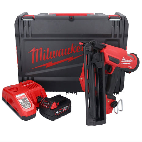 Clavadora a batería Milwaukee M18 FN16GA-401X 18 V 32 - 64 mm sin escobillas + 1x batería 4,0 Ah + cargador + caja HD