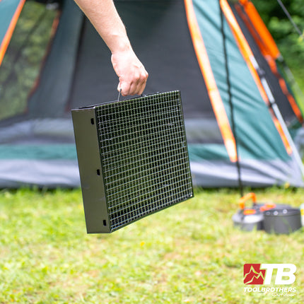 Toolbrothers Outdoor portable grill au charbon de bois pour le camping montage sans outils 43 x 29 x 23 cm noir chrome revetu Smoker BBQ Pit Grill