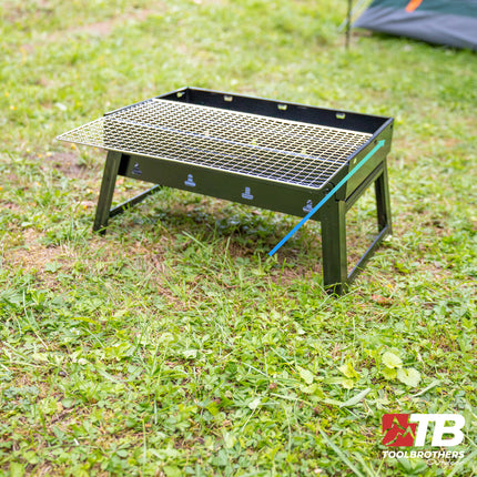 Toolbrothers Outdoor portable grill au charbon de bois pour le camping montage sans outils 43 x 29 x 23 cm noir chrome revetu Smoker BBQ Pit Grill