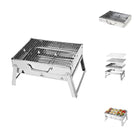 Toolbrothers Outdoor portable charbon de bois barbecue en acier inoxydable pour le camping montage sans outils 43 x 29 x 23 cm Argent Smoker BBQ Pit Grill