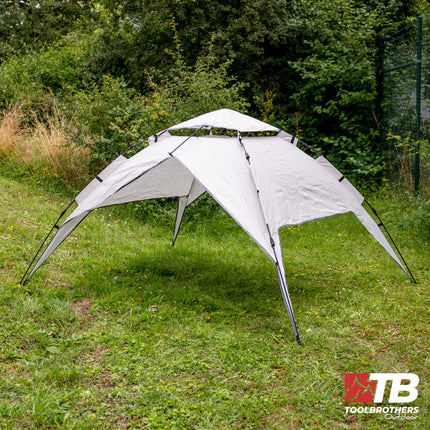 Toolbrothers Outdoor Camping Tente pour 2-4 personnes Tente dôme hydraulique Tente pop-up Etanche, 2000 mm colonne d'eau + matelas isolant