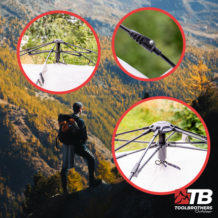 Toolbrothers Outdoor Camping Tente pour 2-4 personnes Tente dôme hydraulique Tente pop-up Etanche, 2000 mm colonne d'eau + matelas isolant