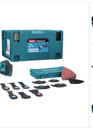 Makita DTM52ZJX2 Outil multifonctions sans fil Starlock Max Brushless 18V + Coffret Makpac + Set d'accessories, 43 pcs. - sans batterie, sans chargeur