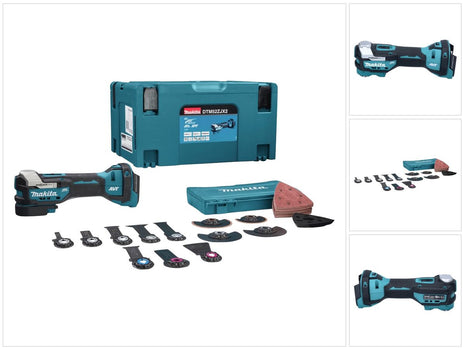 Makita DTM52ZJX2 Starlock Max Brushless 18V Cordless Utensile multifunzione + Set Makpac + Set accessori, 43 pezzi. - senza batteria, senza caricabatterie